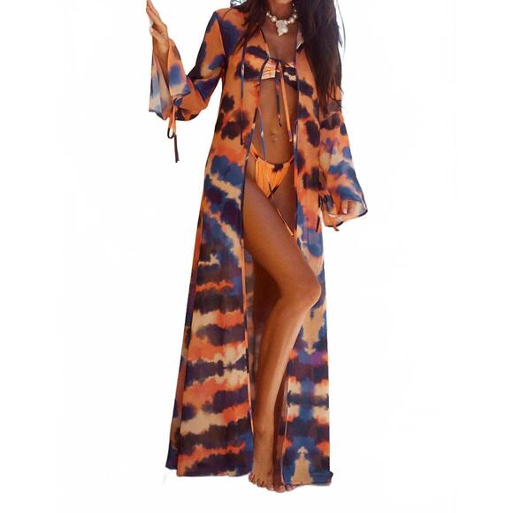 NEW RUNAWAY THE LABEL velzy swim coverups in saber print - Picture 5 of 5